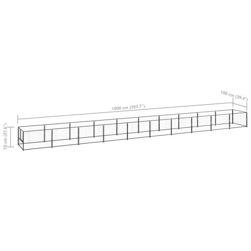 Pasji boks črn 10 m² jeklo