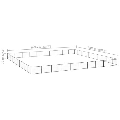 Pasji boks črn 100 m² jeklo