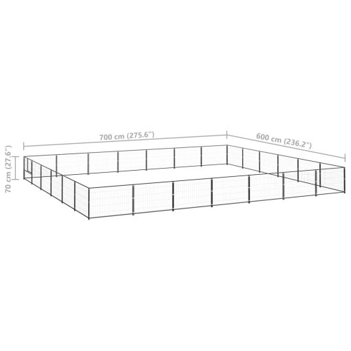 Pasji boks črn 42 m² jeklo