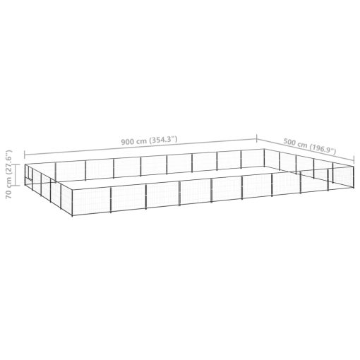 Pasji boks črn 45 m² jeklo