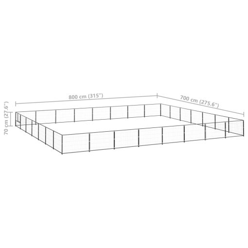 Pasji boks črn 56 m² jeklo