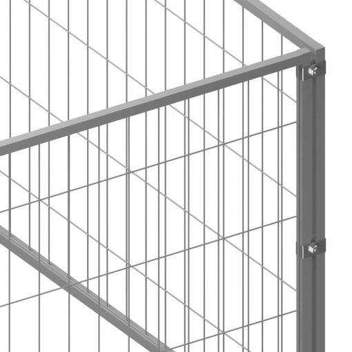 Pasji boks srebrn 16 m² jeklo