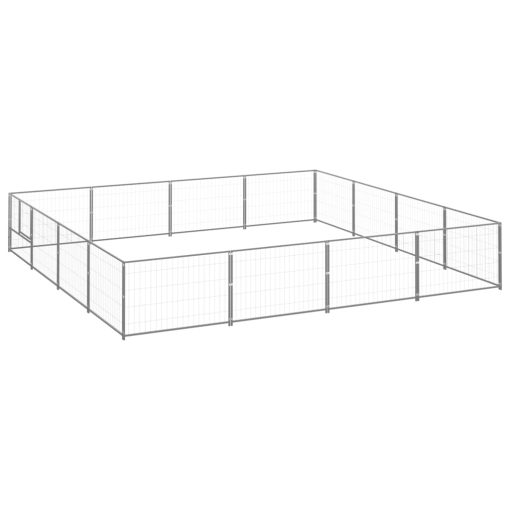 Pasji boks srebrn 16 m² jeklo