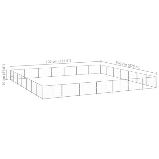 Pasji boks srebrn 49 m² jeklo