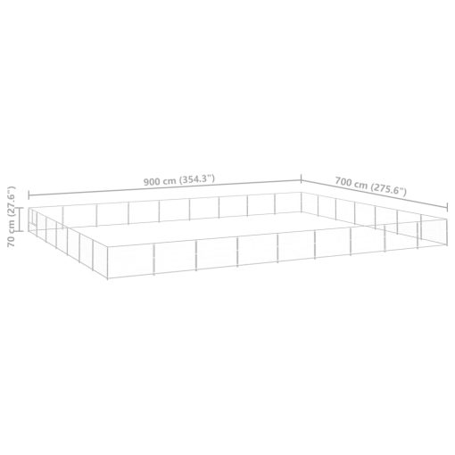 Pasji boks srebrn 63 m² jeklo