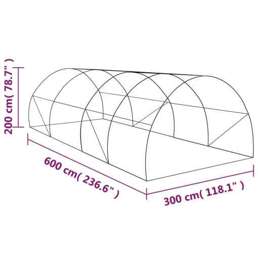 Rastlinjak 18 m² 600x300x200 cm