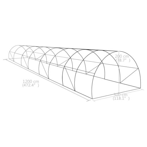 Rastlinjak 36 m² 1200x300x200 cm