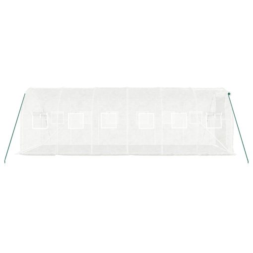 Rastlinjak z jeklenim ogrodjem bel 12 m² 6x2x2 m