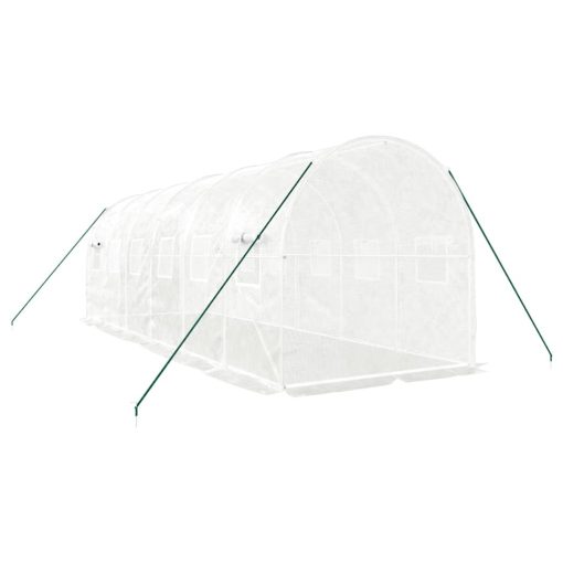 Rastlinjak z jeklenim ogrodjem bel 12 m² 6x2x2 m