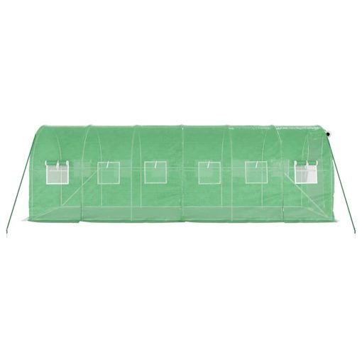 Rastlinjak z jeklenim ogrodjem zelen 12 m² 6x2x2 m