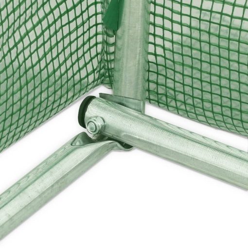Rastlinjak z jeklenim ogrodjem zelen 12 m² 6x2x2