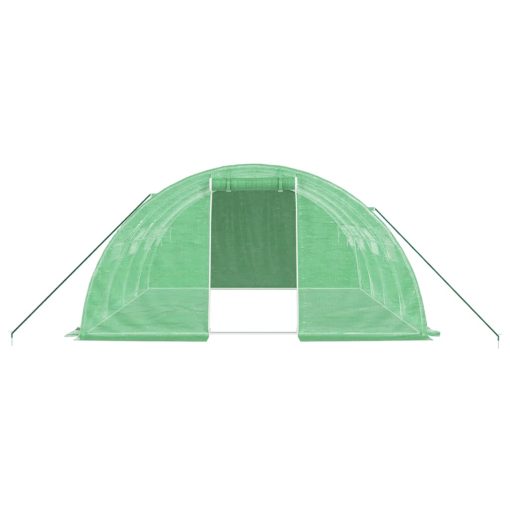 Rastlinjak z jeklenim ogrodjem zelen 16 m² 4x4x2 m