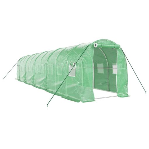 Rastlinjak z jeklenim ogrodjem zelen 20 m² 10x2x2 m
