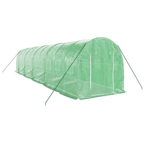 Rastlinjak z jeklenim ogrodjem zelen 20 m² 10x2x2 m