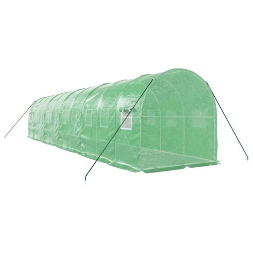 Rastlinjak z jeklenim ogrodjem zelen 20 m² 10x2x2 m