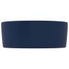 Razkošen umivalnik okrogel mat temno moder 40x15 cm keramičen