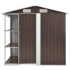 Vrtna lopa s stojalom rjava 205x130x183 cm železna
