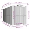Vrtna lopa temno rjava 192x440x223 cm pocinkano jeklo