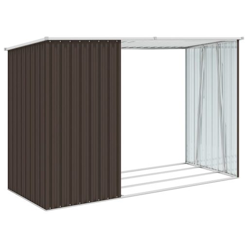 Vrtna lopa za drva rjava 245x98x159 cm pocinkano jeklo