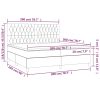 Box spring postelja z vzmetnico LED črna 200x200 cm žamet