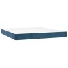 Box spring postelja z vzmetnico LED temno modra 160x200cm žamet