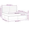 Box spring postelja z vzmetnico LED temno modra 160x200cm žamet