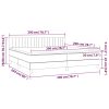 Box spring postelja z vzmetnico LED temno modra 200x200cm žamet