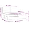 Box spring postelja z vzmetnico LED temno modra 200x200cm žamet