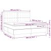 Box spring postelja z vzmetnico LED temno siva 200x200 cm žamet