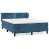 Box spring postelja z vzmetnico temno modra 140x200 cm žamet