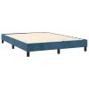 Box spring postelja z vzmetnico temno modra 140x200 cm žamet