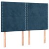 Box spring postelja z vzmetnico temno modra 140x200 cm žamet