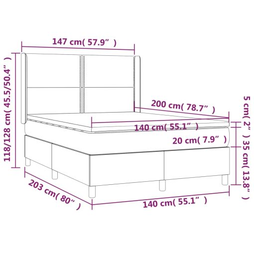 Box spring postelja z vzmetnico temno modra 140x200 cm žamet