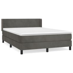 Box spring postelja z vzmetnico temno siva 140x200 cm žamet