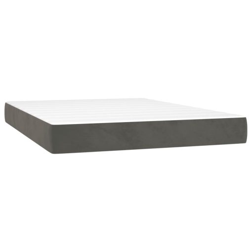 Box spring postelja z vzmetnico temno siva 140x200 cm žamet