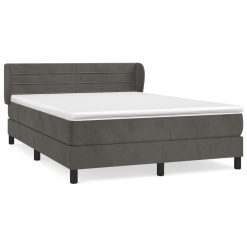 Box spring postelja z vzmetnico temno siva 160x200 cm žamet