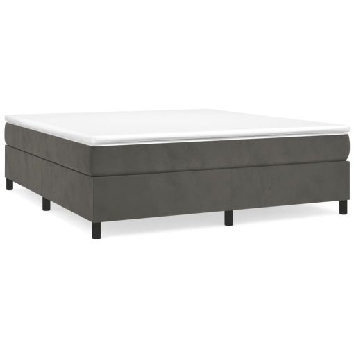 Box spring postelja z vzmetnico temno siva 160x200 cm žamet