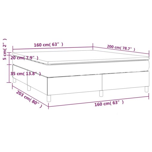 Box spring postelja z vzmetnico temno siva 160x200 cm žamet