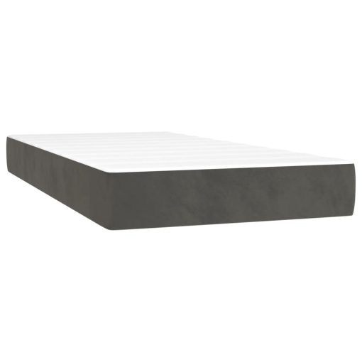 Box spring postelja z vzmetnico temno siva 200x200 cm žamet