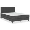 Boxspring postelja temno siva iz blaga 140x200 cm