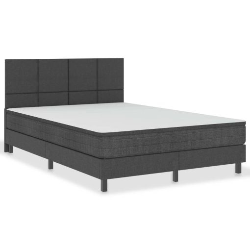 Boxspring postelja temno siva iz blaga 140x200 cm