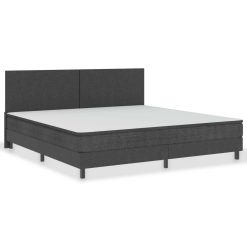 Boxspring postelja temno siva iz blaga 200x200 cm