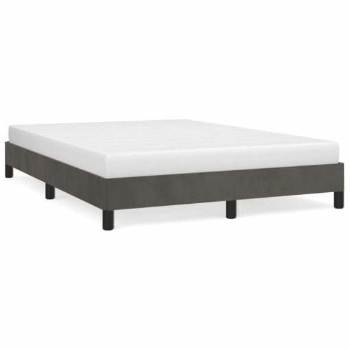 Posteljni okvir brez vzmetnice temno siv 140x200 cm žamet