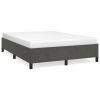 Posteljni okvir brez vzmetnice temno siv 140x200 cm žamet