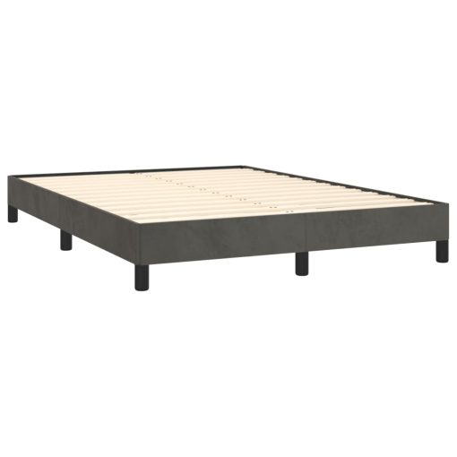 Posteljni okvir brez vzmetnice temno siv 140x200 cm žamet