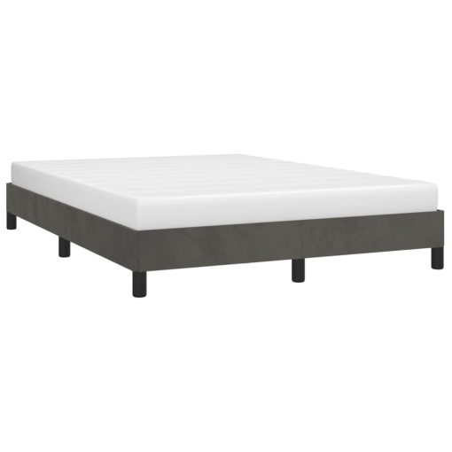 Posteljni okvir brez vzmetnice temno siv 140x200 cm žamet