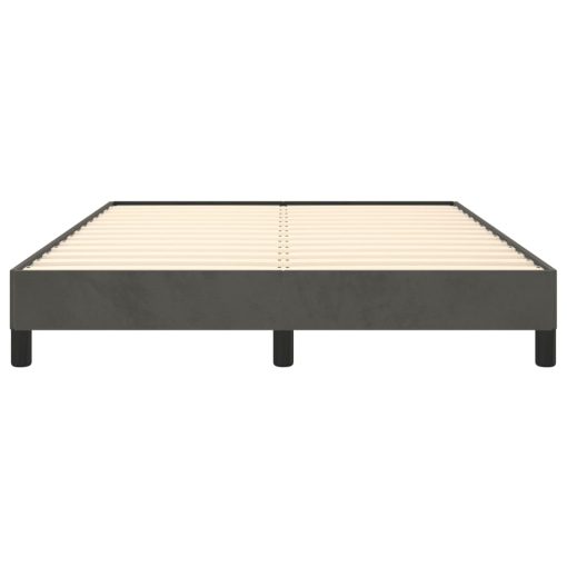 Posteljni okvir brez vzmetnice temno siv 140x200 cm žamet