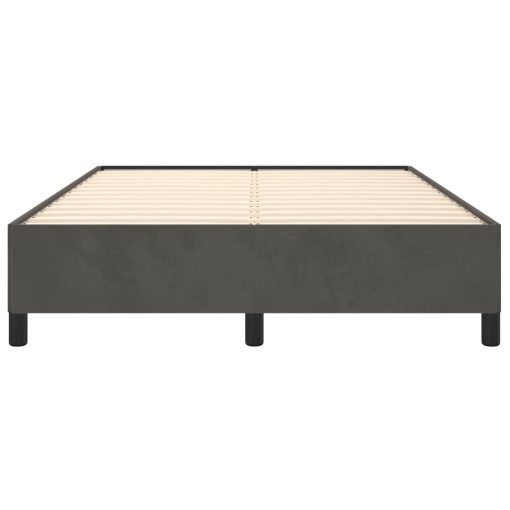 Posteljni okvir brez vzmetnice temno siv 140x200 cm žamet