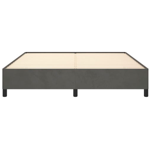 Posteljni okvir brez vzmetnice temno siv 160x200 cm žamet