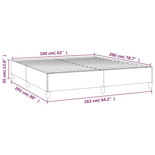 Posteljni okvir brez vzmetnice temno siv 160x200 cm žamet